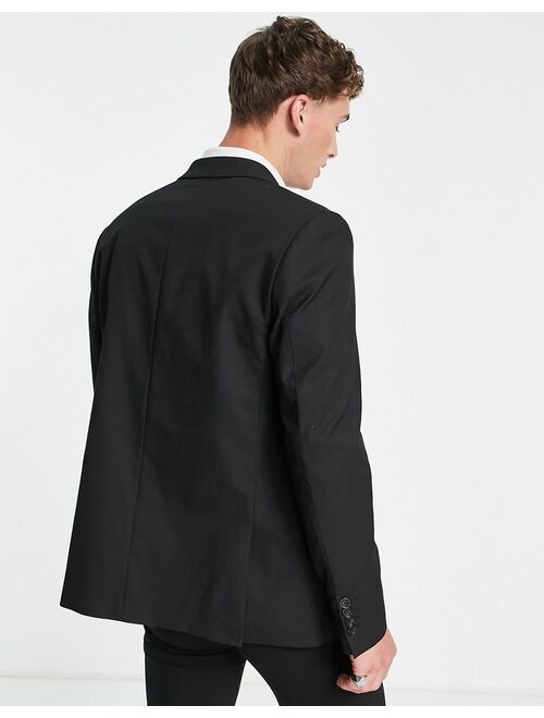 River Island double breasted jacket in black