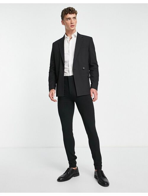 River Island double breasted jacket in black