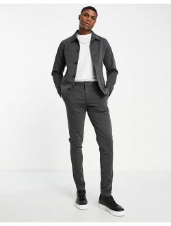 Premium jersey jacket with slim pants in gray