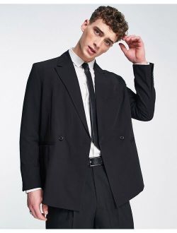 crossed blazer in black