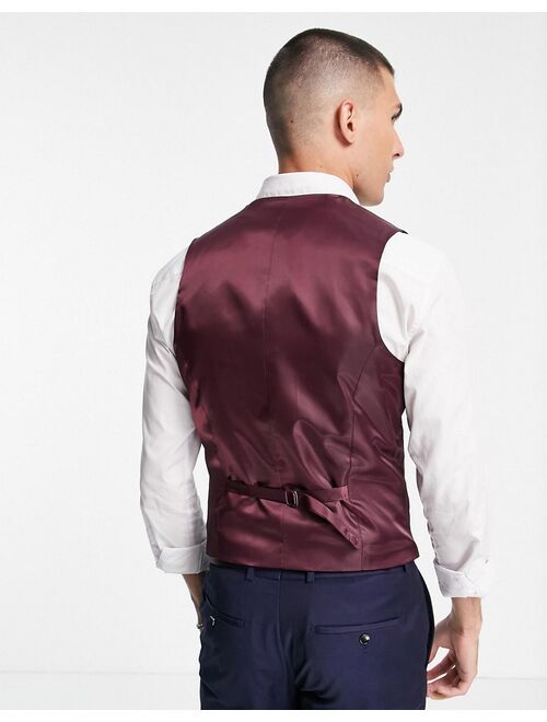 ASOS DESIGN slim suit vest in navy