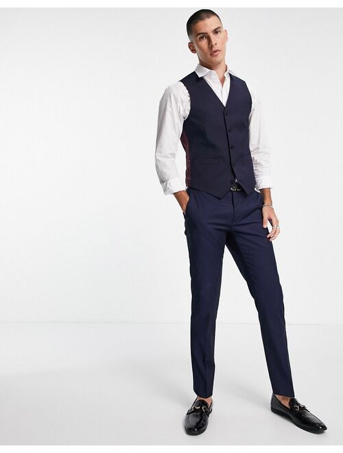 ASOS DESIGN slim suit vest in navy