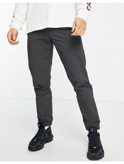 Selected Homme nylon suit pants with cuff in gray