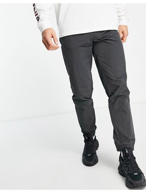 Selected Homme nylon suit pants with cuff in gray