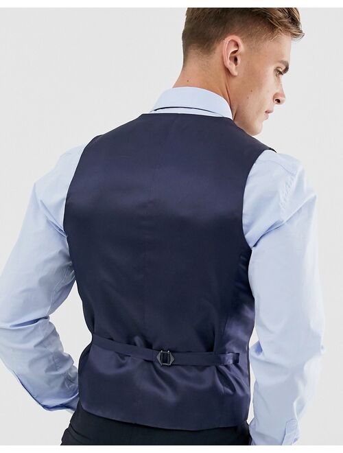 ASOS DESIGN skinny suit vest in navy