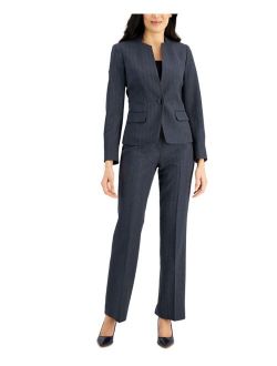 Stand-Collar Single-Button Pantsuit, Regular & Petite