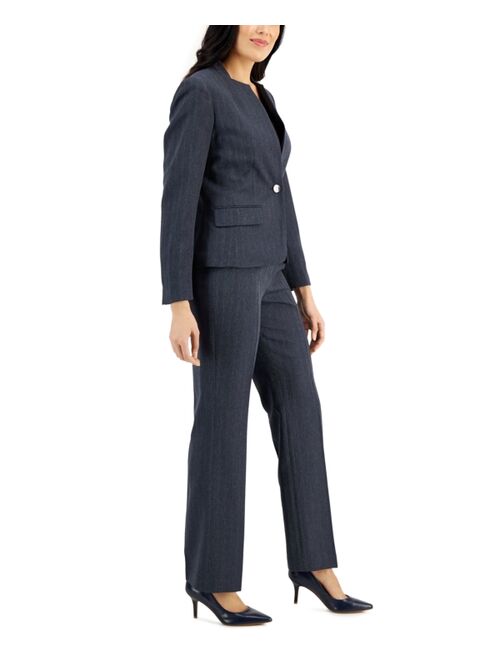 Le Suit Stand-Collar Single-Button Pantsuit, Regular & Petite