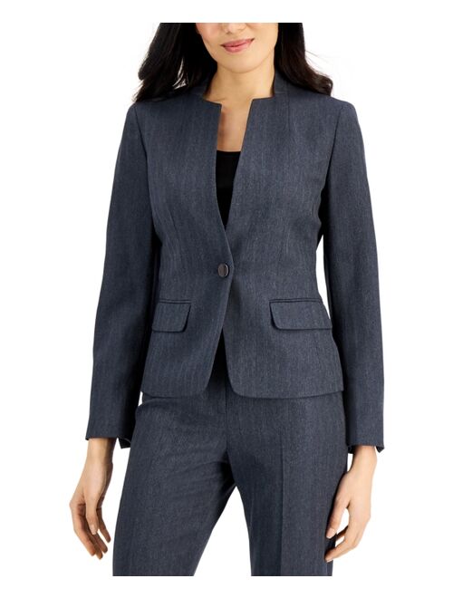 Le Suit Stand-Collar Single-Button Pantsuit, Regular & Petite