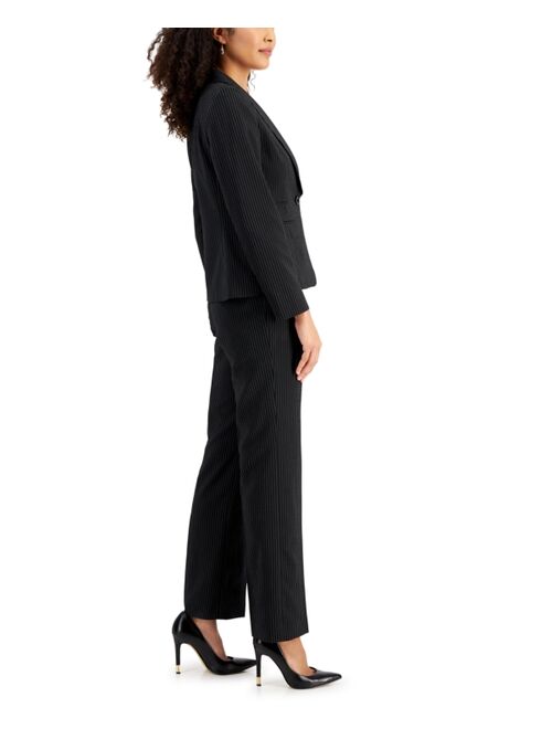 Le Suit Shawl-Collar Pinstripe Pantsuit, Regular & Petite Sizes