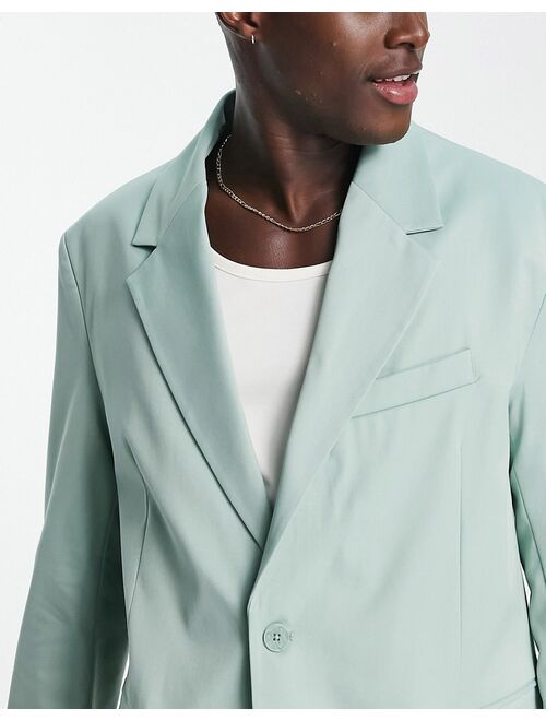 Bershka two button blazer in mint