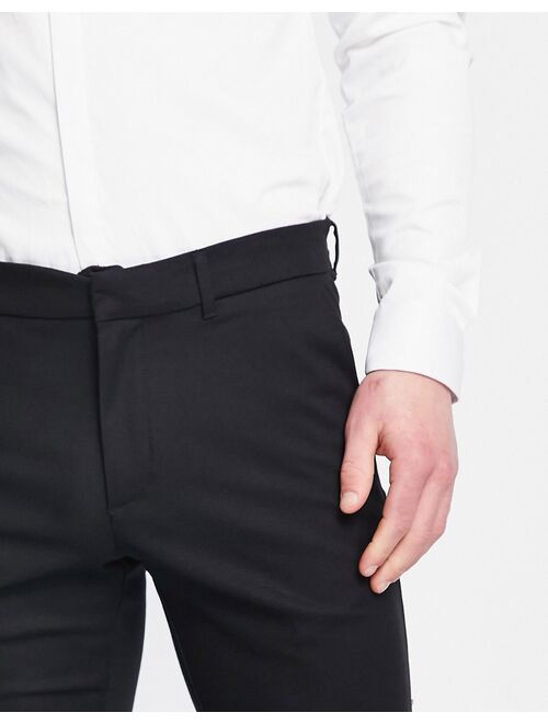 New Look skinny suit trousers in black