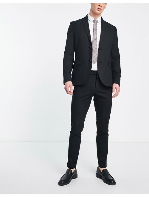 New Look skinny suit trousers in black
