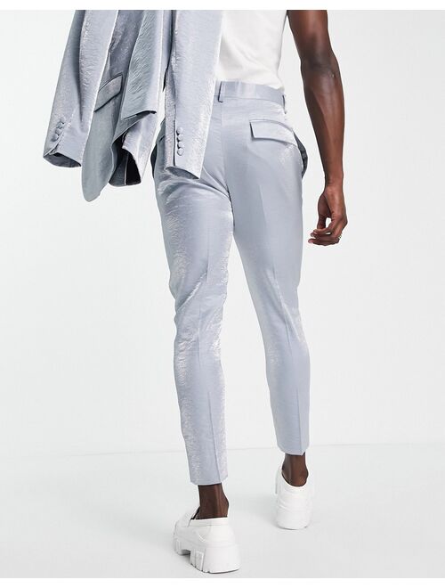 ASOS DESIGN tapered suit pants in irredescent blue