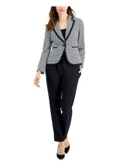 Contrast-Trim One-Button Blazer & Slim Pants, Regular & Petite Sizes