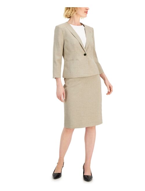 Le Suit Women's 3/4-Sleeve Midi Skirt Suit