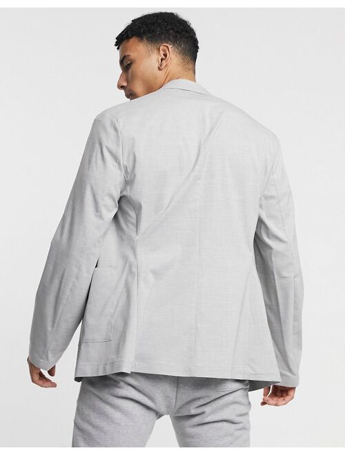 ASOS DESIGN skinny soft tailored blazer in gray