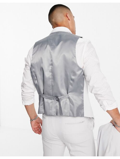 ASOS DESIGN wedding super skinny suit suit vest in ice gray