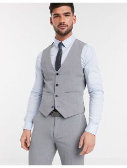 super skinny suit vest in mid gray