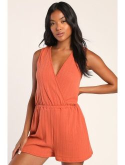 Made a Pointelle Terracotta Pointelle Knit Romper