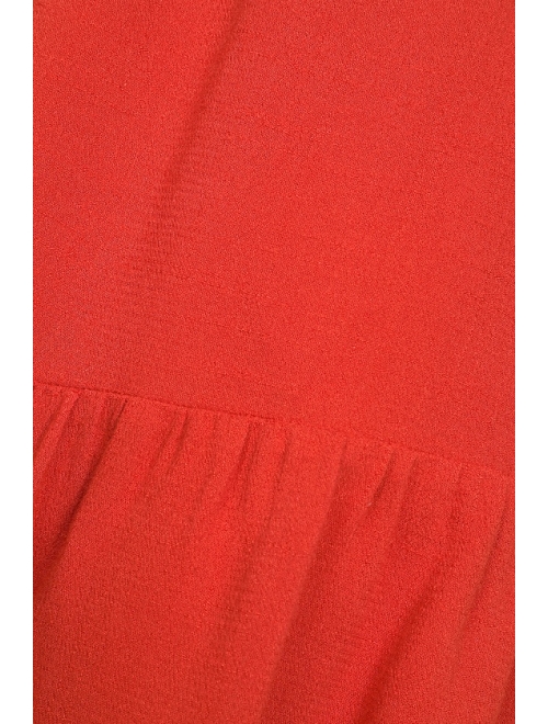 Lulus Sky's the Limit Rust Red Puff Sleeve Tie-Back Romper