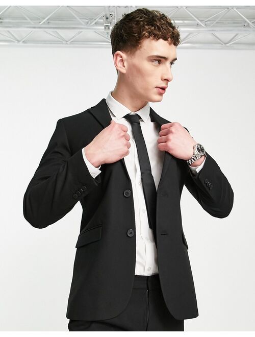 New Look Slim Suit Jacket In Black
