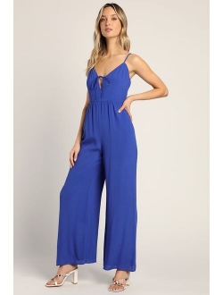 Stand-Out Status Coral Pink Sleeveless Wide-Leg Jumpsuit