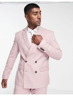 slim suit jacket in mid pink