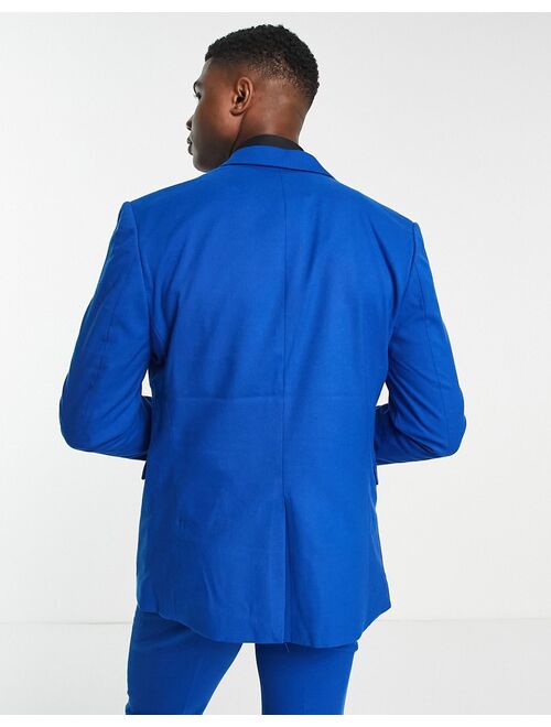 New Look skinny suit jacket in bright blue
