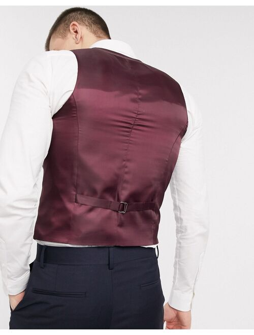 ASOS DESIGN slim suit vest in navy
