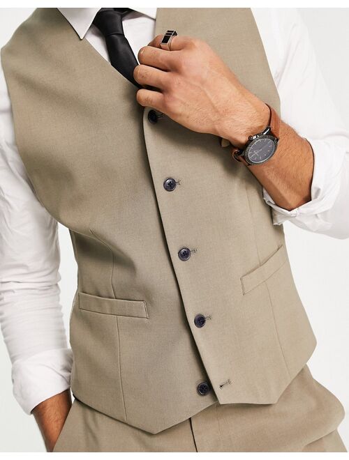 ASOS DESIGN super skinny mix and match vest in beige