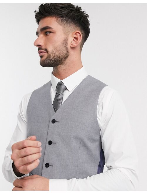 ASOS DESIGN slim suit suit vest in mid gray