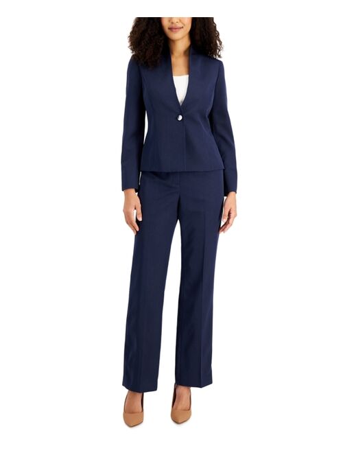 Le Suit Dotted Collarless Pantsuit, Regular & Petite Sizes
