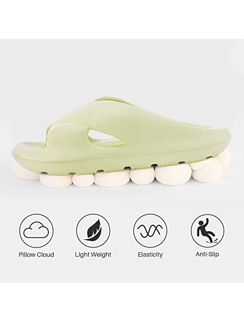 RelieFeet Pillow Slippers Cloud Cushion Slides for Men and Women, Non-Slip Quick Dry Shower Open Toe Sandals Pillow Slides, Bath Pool Gym House Massage Spa Slippers for I