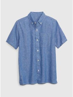 Kids Linen-Cotton Button-Down Shirt