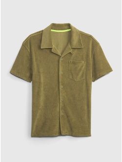 Kids Towel Terry Button-Down Shirt