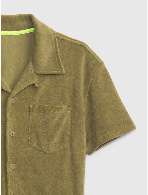 Gap Kids Towel Terry Button-Down Shirt