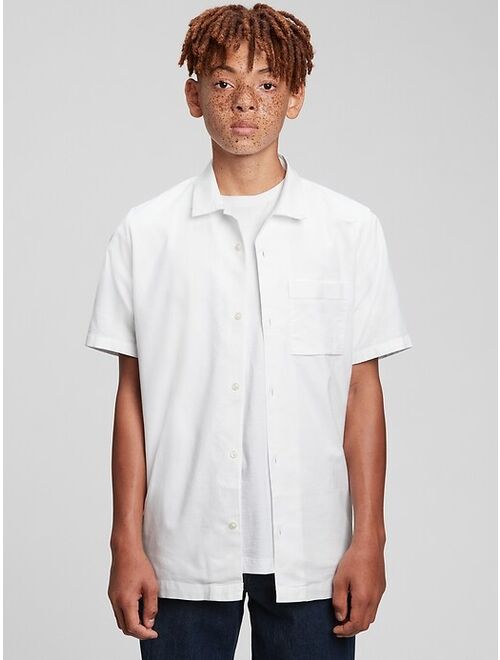 Gap Teen Cotton Short Sleeve Oxford Shirt