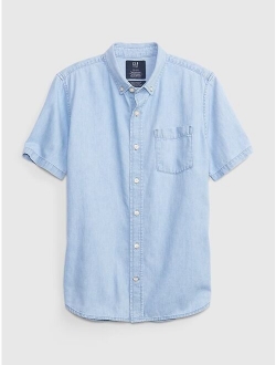 Teen Denim Button-Down Shirt with Washwell