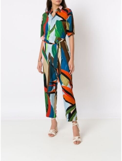 Osklen abstract-print tied-waist jumpsuit