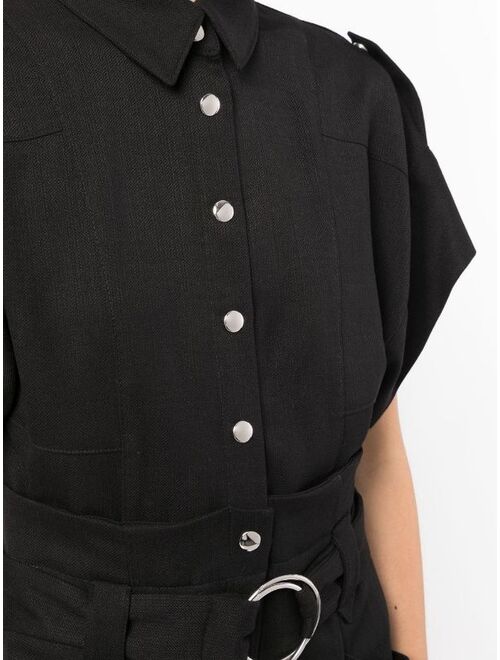 IRO short sleeve belted playsuit