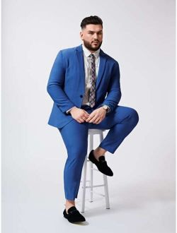 Extended Sizes Men Single Button Blazer & Tailored Pants