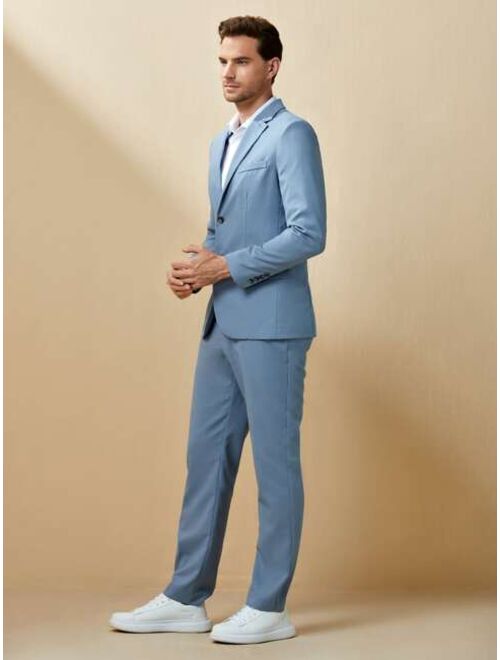 SHEIN Men Single Breasted Blazer & Tailored Pants