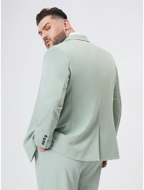 SHEIN Extended Sizes Men Notched Collar Solid Blazer