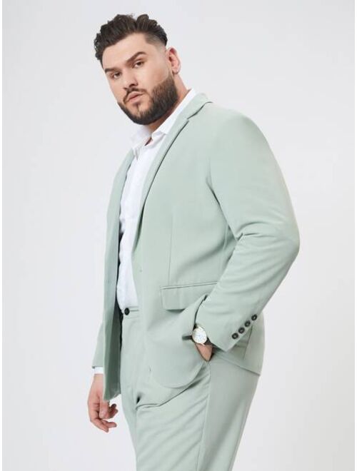 SHEIN Extended Sizes Men Notched Collar Solid Blazer