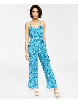 Women's Printed V-Neck Jumpsuit, Created for Macy's