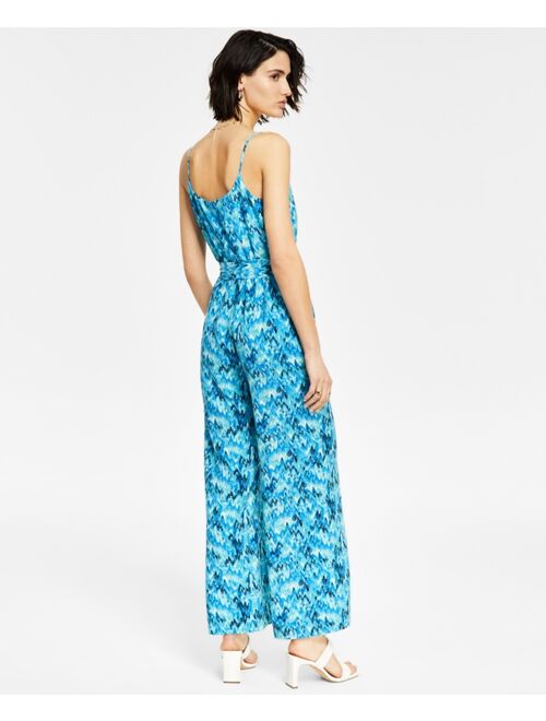 Bar III Women's Printed V-Neck Jumpsuit, Created for Macy's