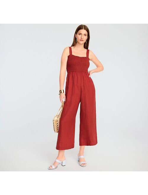 J.Crew Smocked linen jumpsuit