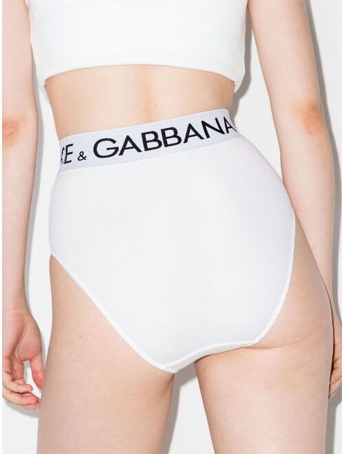 Dolce & Gabbana logo-tape detail high-waisted briefs