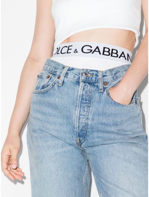 Dolce & Gabbana logo-tape detail high-waisted briefs