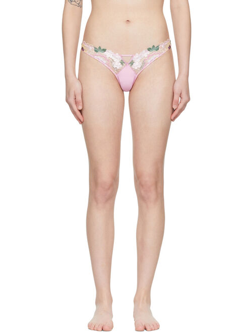 Fleur du Mal Pink Jardin Thong
